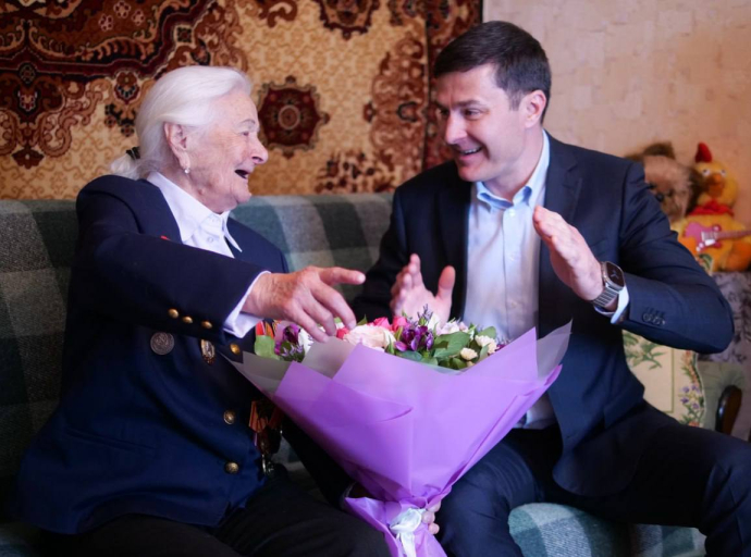 Глава Люберецкого округа поздравил с 95-летием ветерана войны Марию Бодрову