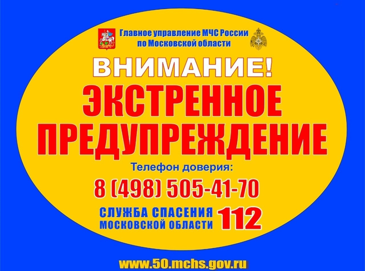 МЧС предупреждает о неблагоприятных метеорологических условиях в ближайшие часы в Подмосковье